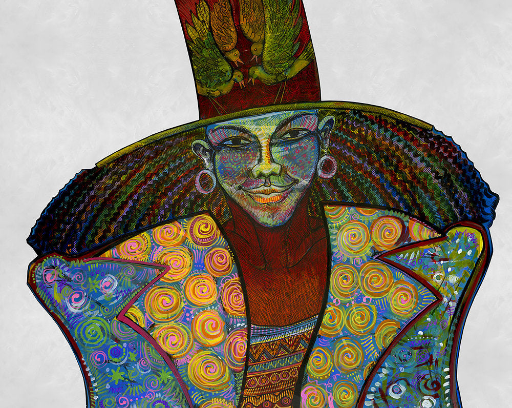 Detail of Girl In Art by Charles A. Bibbs