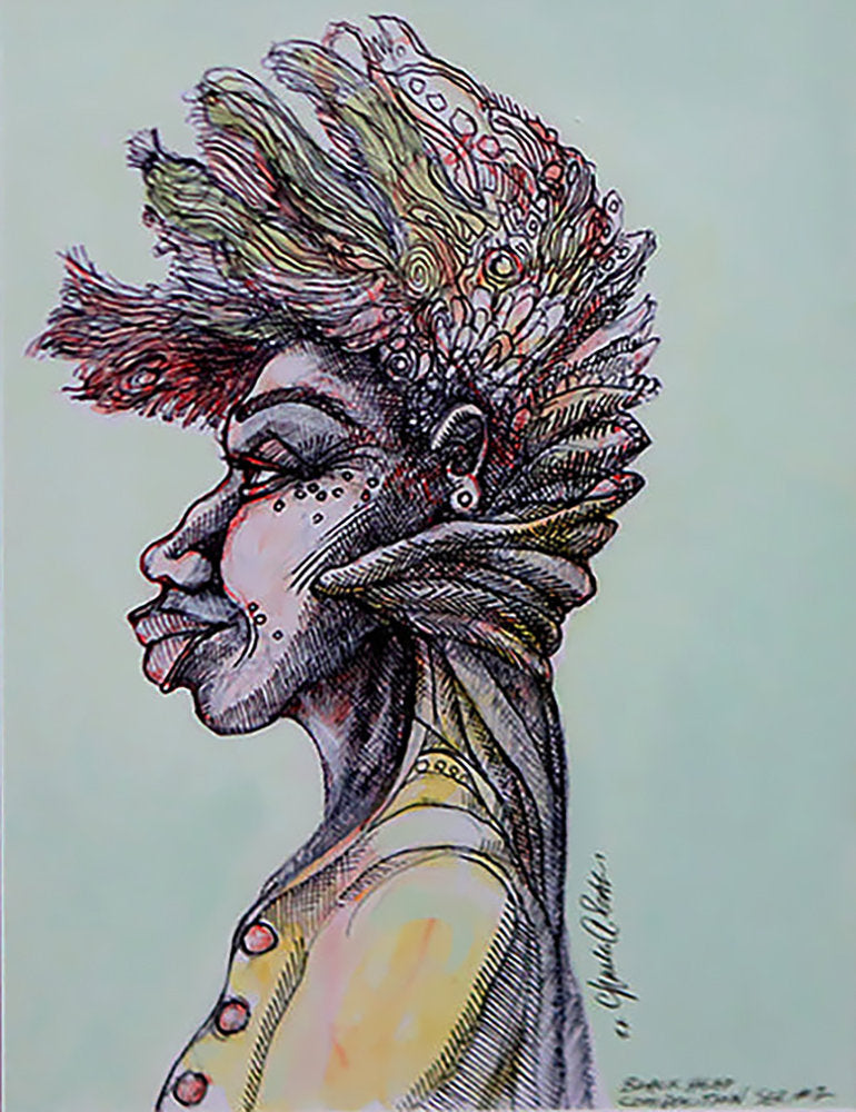 Detail of Black Head Composition #2 by Charles A. Bibbs