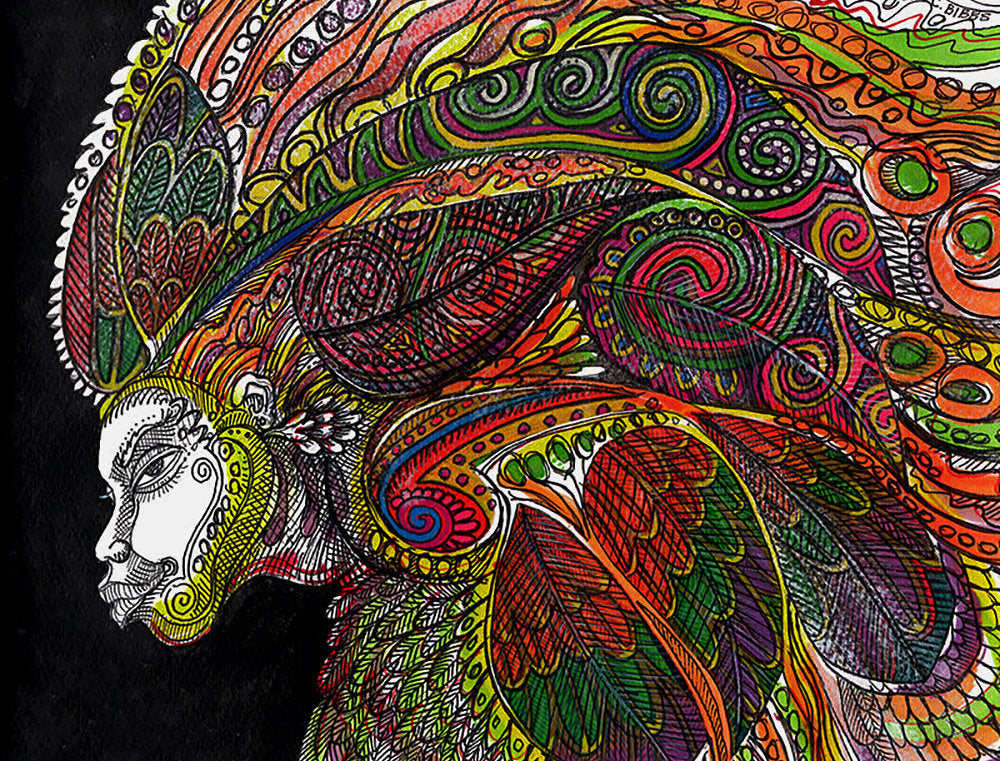 Detail of Headdress Of The Adorning Glory (Crown Of Life series) by Charles A. Bibbs