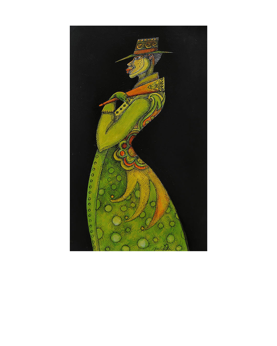 Green Elegance — original artwork by Charles A. Bibbs