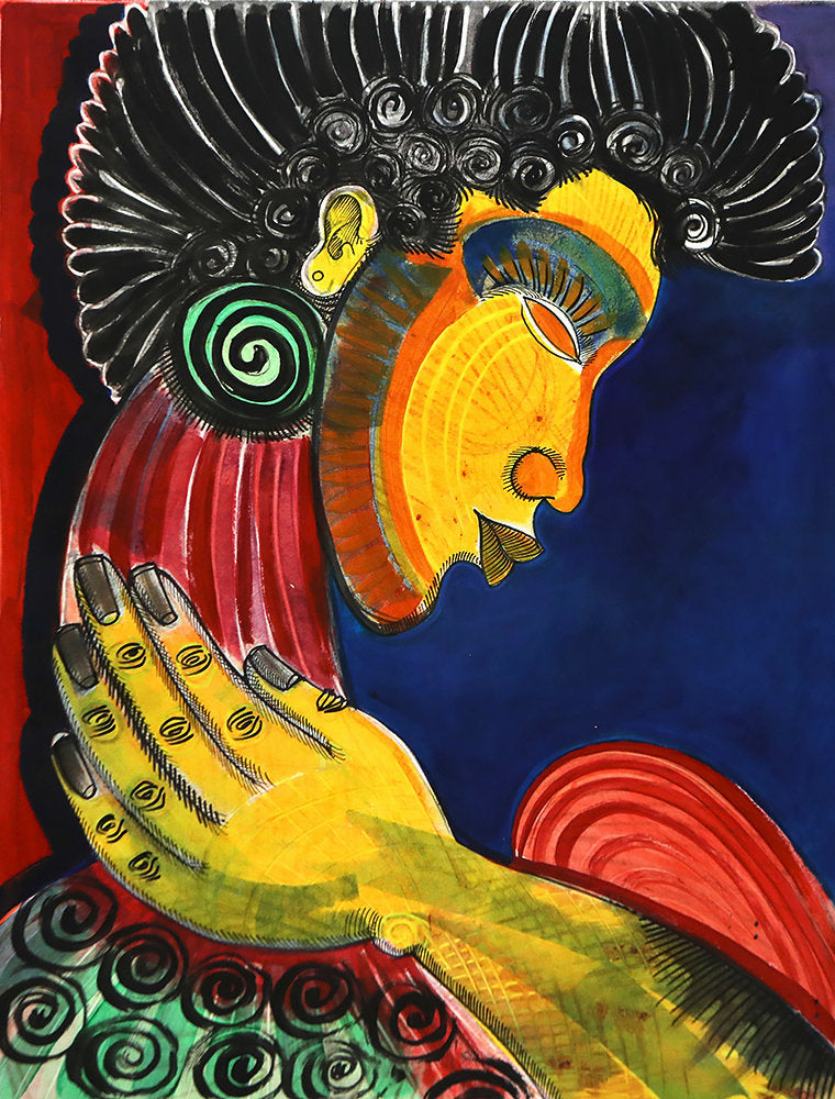 Detail of Ebony Series 5 - Monotype by Charles A. Bibbs
