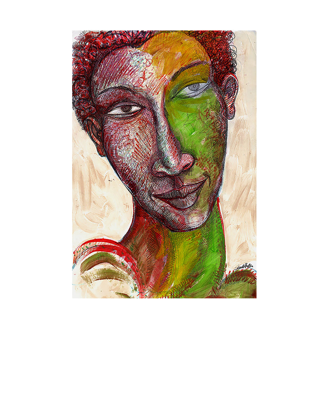 Woman With Red Hair — original artwork by Charles A. Bibbs