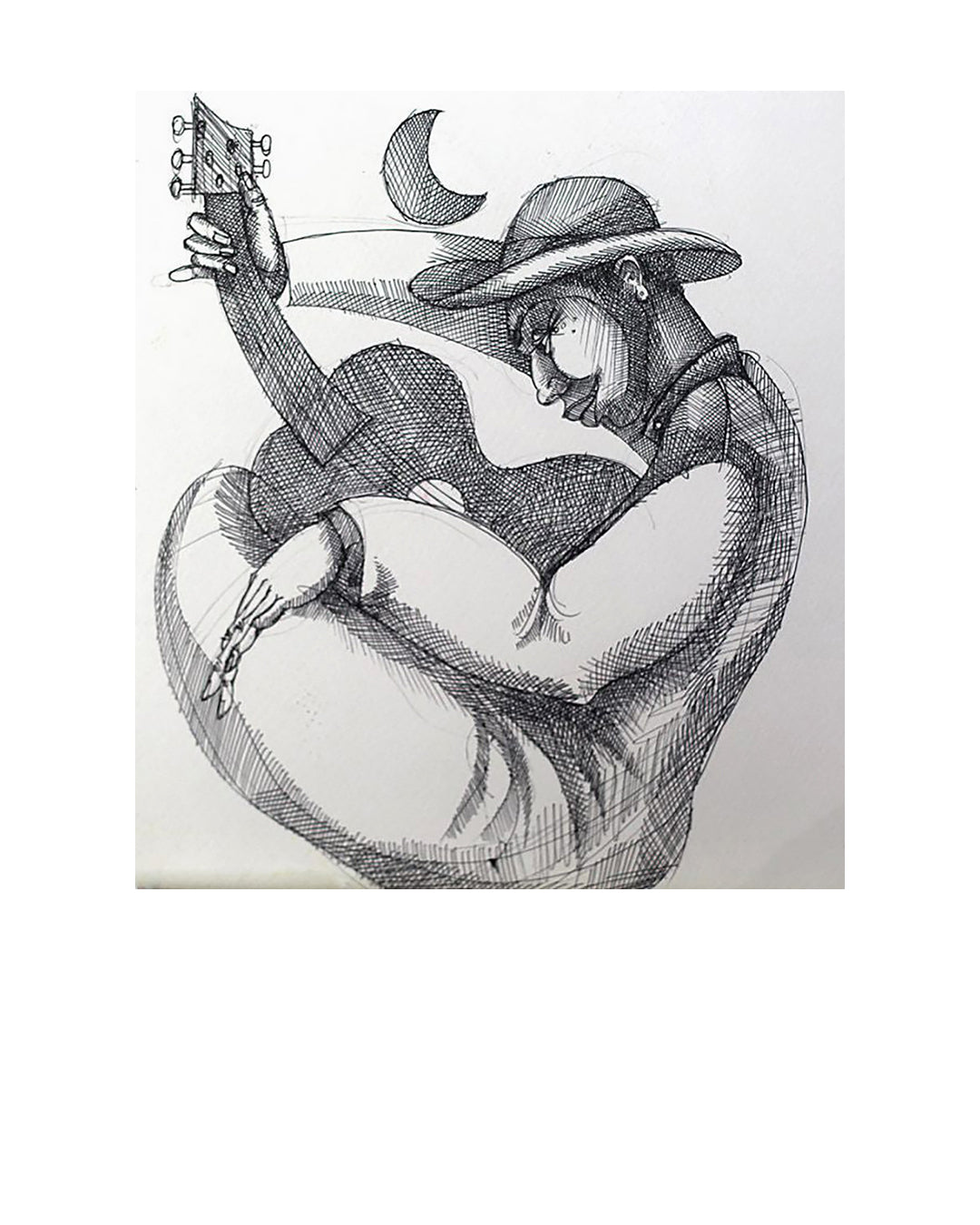 Playin Under The Moon — original artwork by Charles A. Bibbs