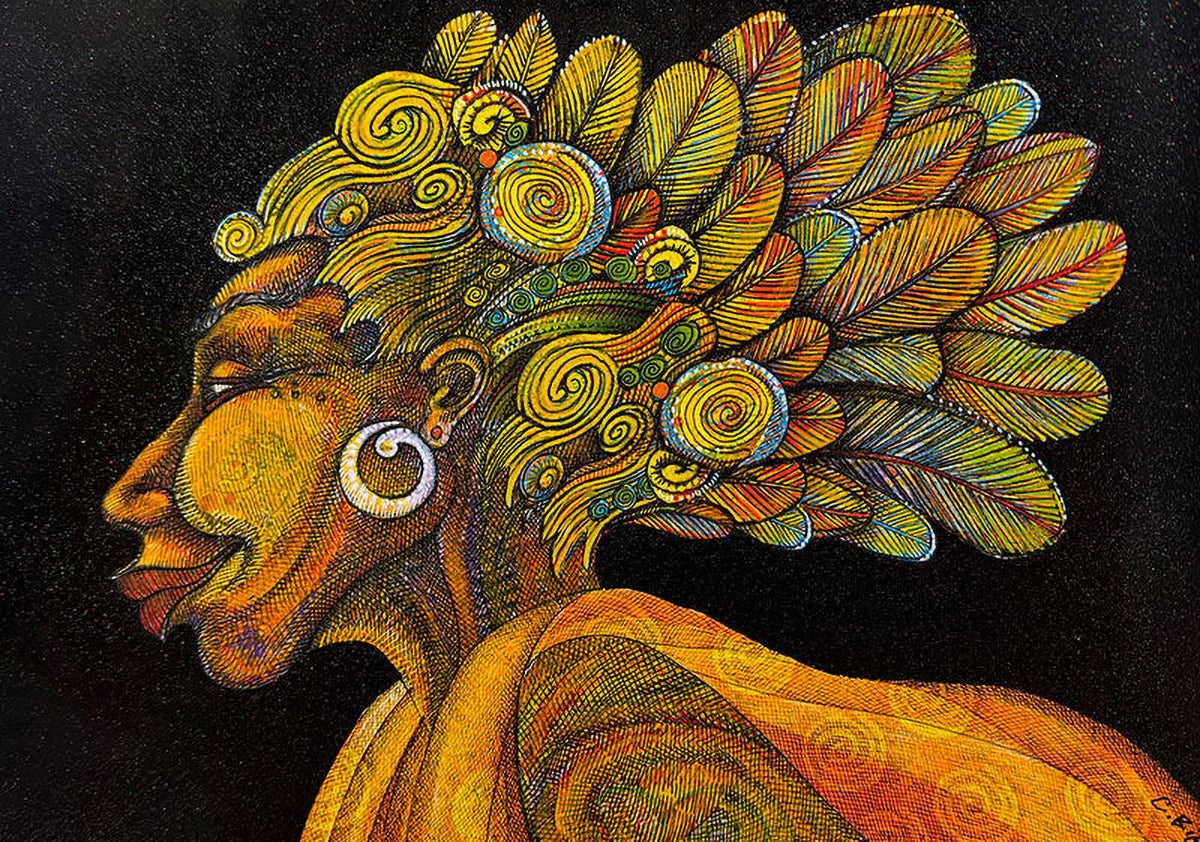 Detail of Autumn Sun At Night by Charles A. Bibbs