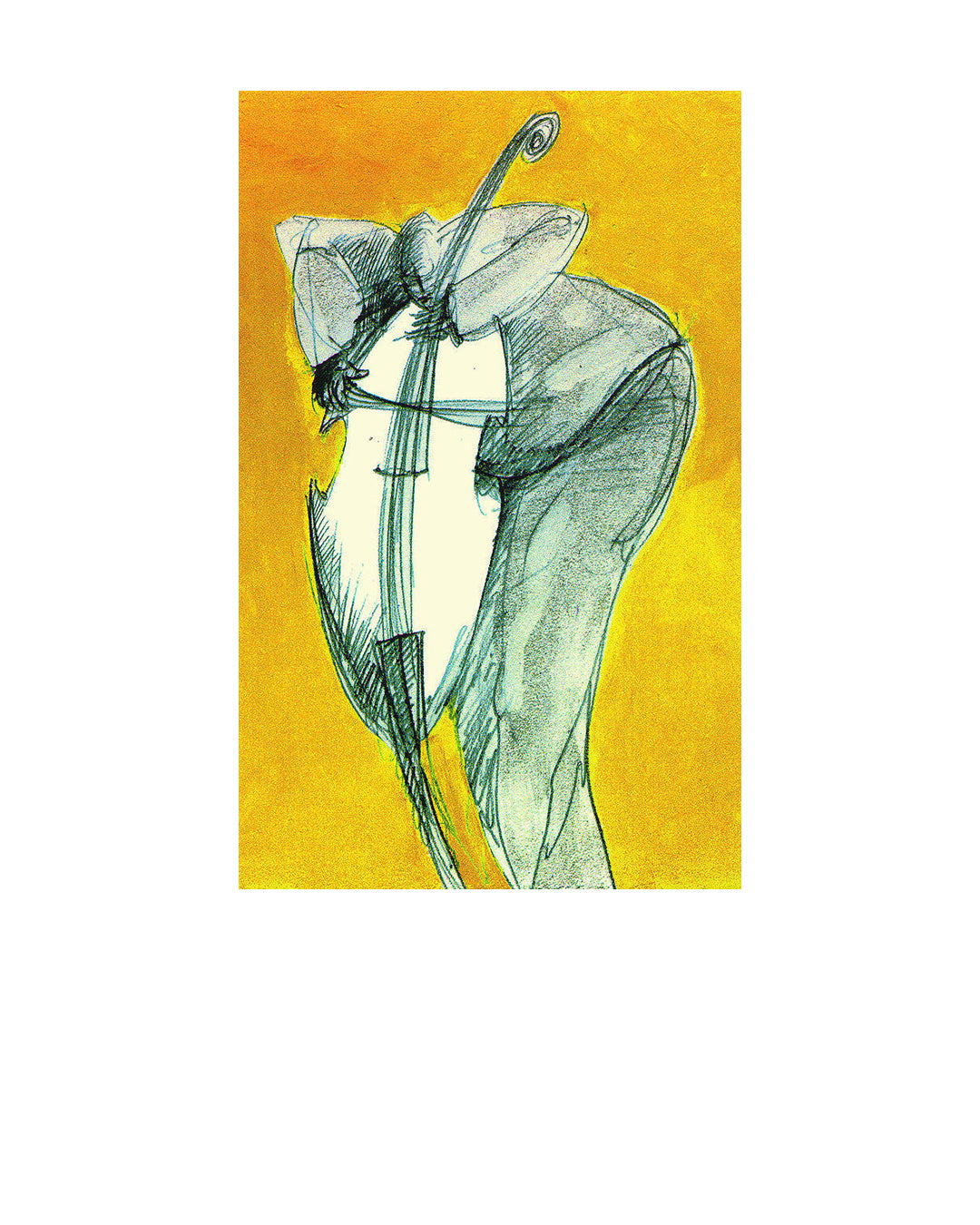 The Bass Player — original artwork by Charles A. Bibbs