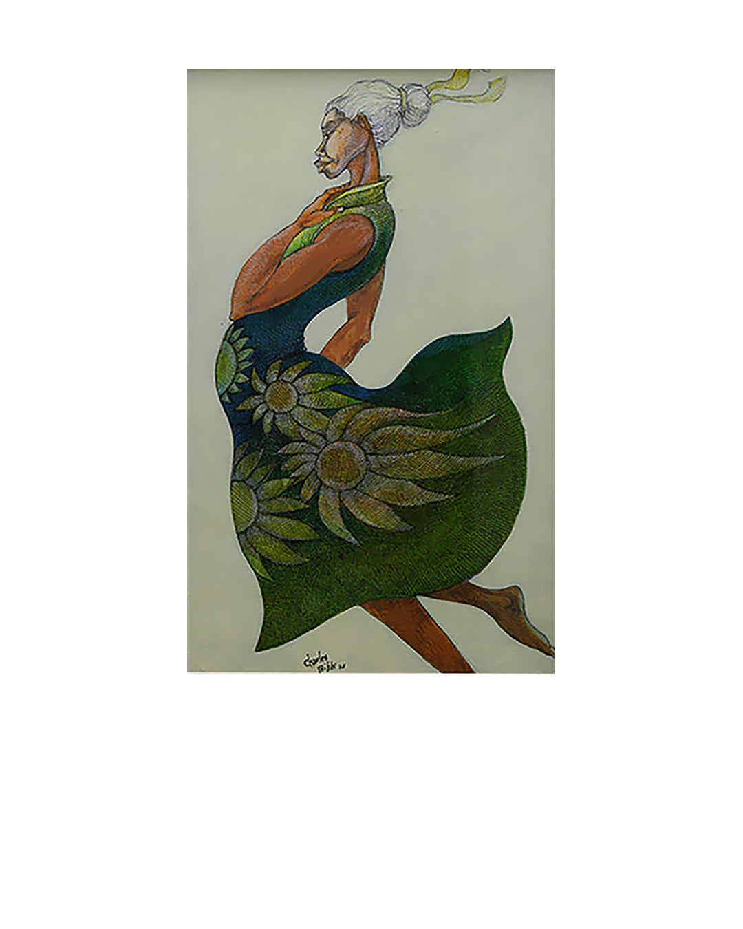 Spring Dress — original artwork by Charles A. Bibbs