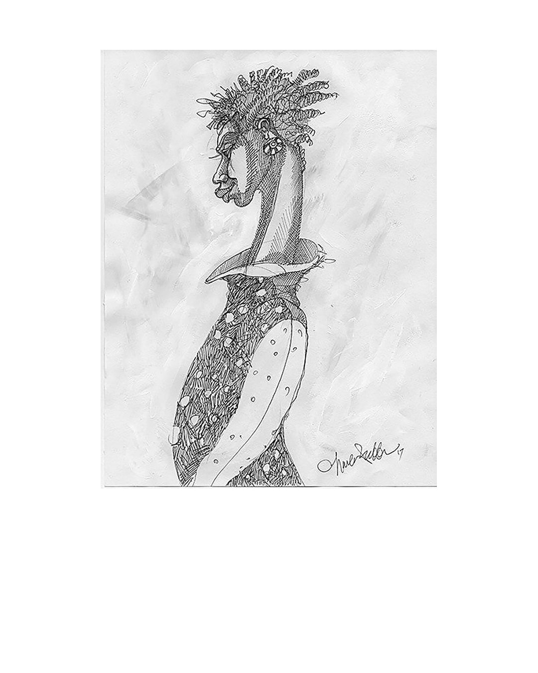 Long Neck — original artwork by Charles A. Bibbs