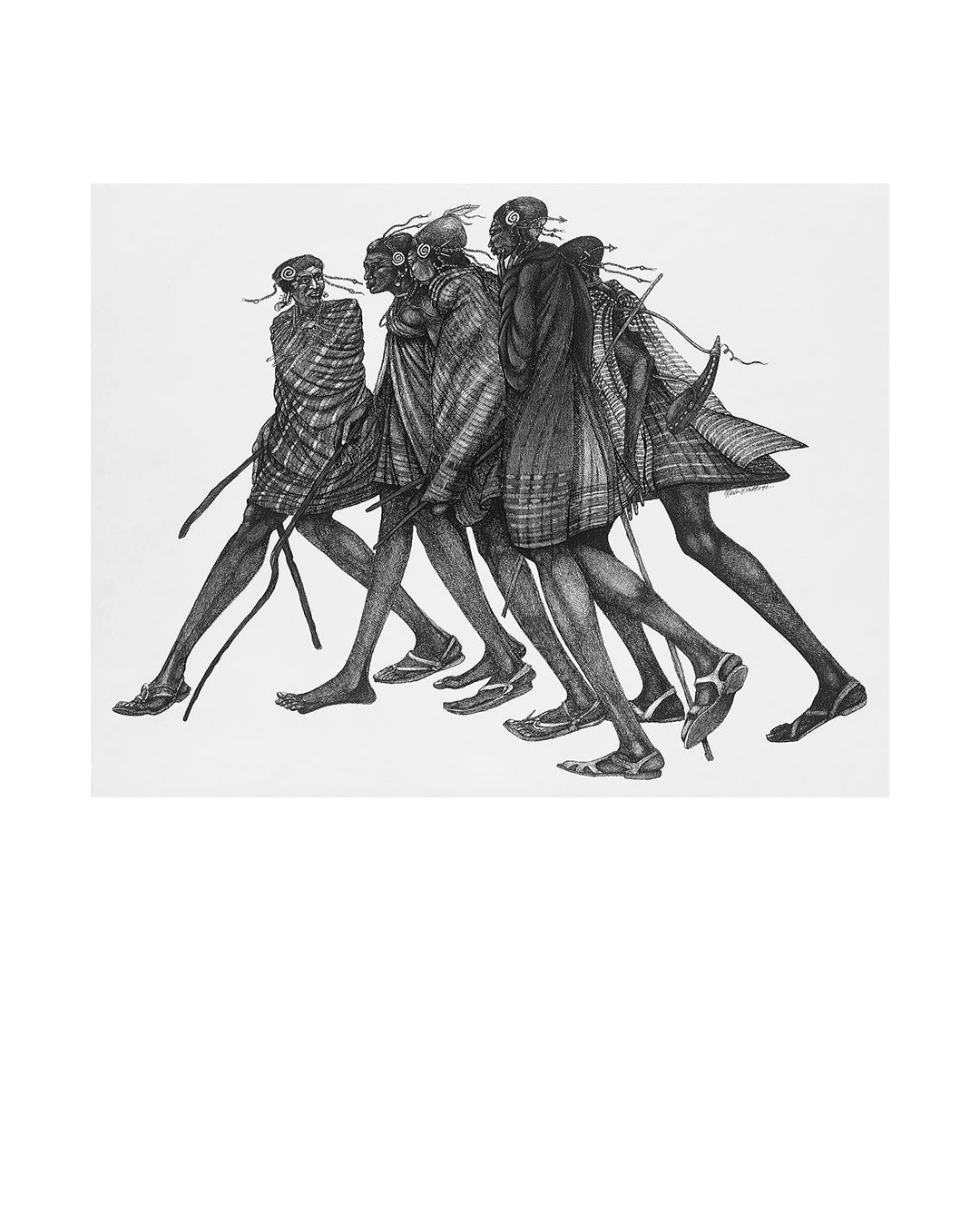 Herdsticks & Sandals — original artwork by Charles A. Bibbs