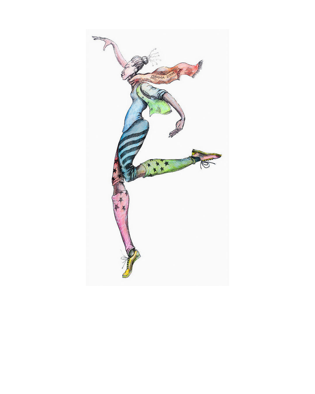 Victory Dance For Obama — original artwork by Charles A. Bibbs