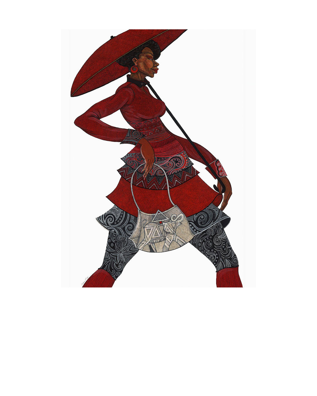 The Red Umbrella 2 — original artwork by Charles A. Bibbs