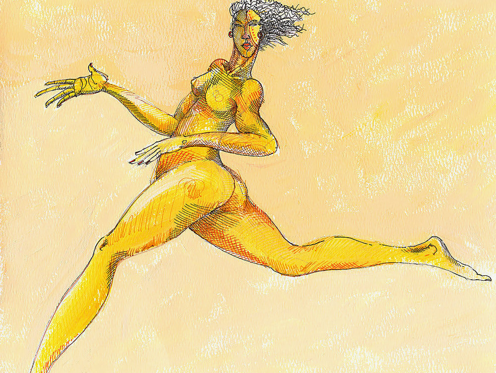 Detail of Running Bare by Charles A. Bibbs