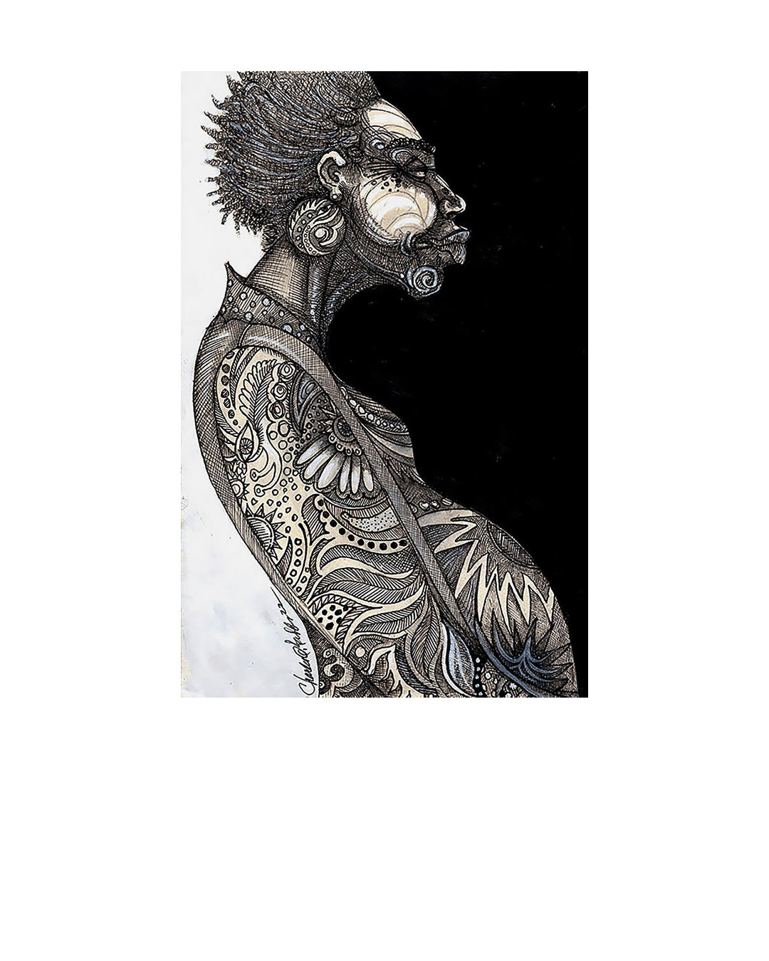 Facing The Darkness — original artwork by Charles A. Bibbs