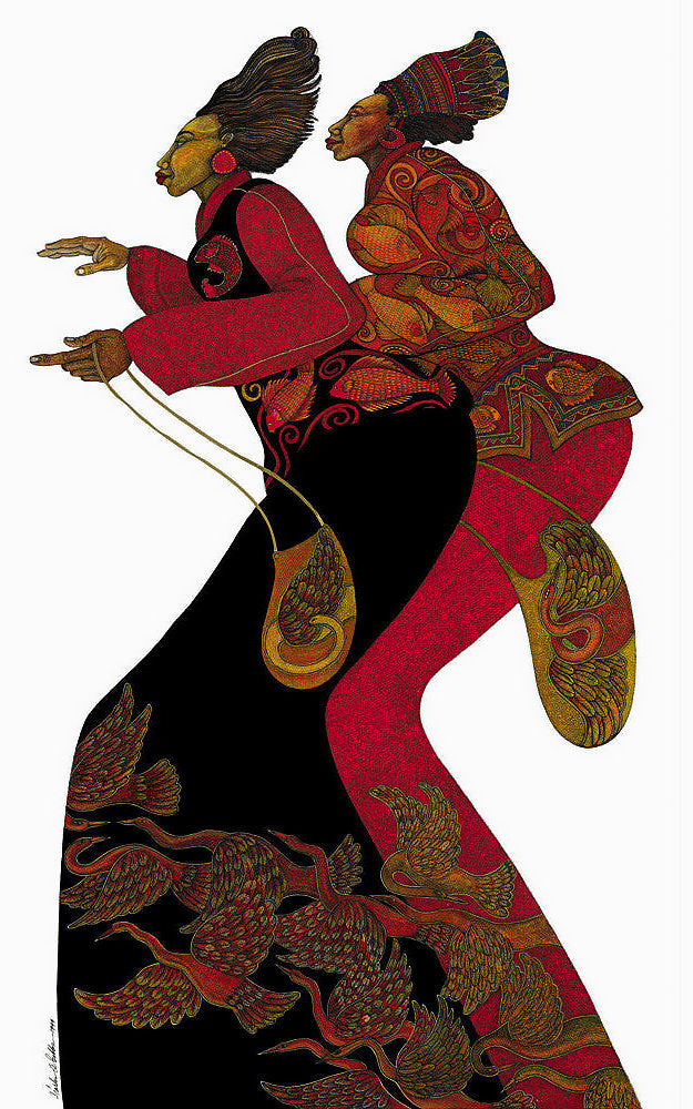 Detail of Ladies In Red by Charles A. Bibbs