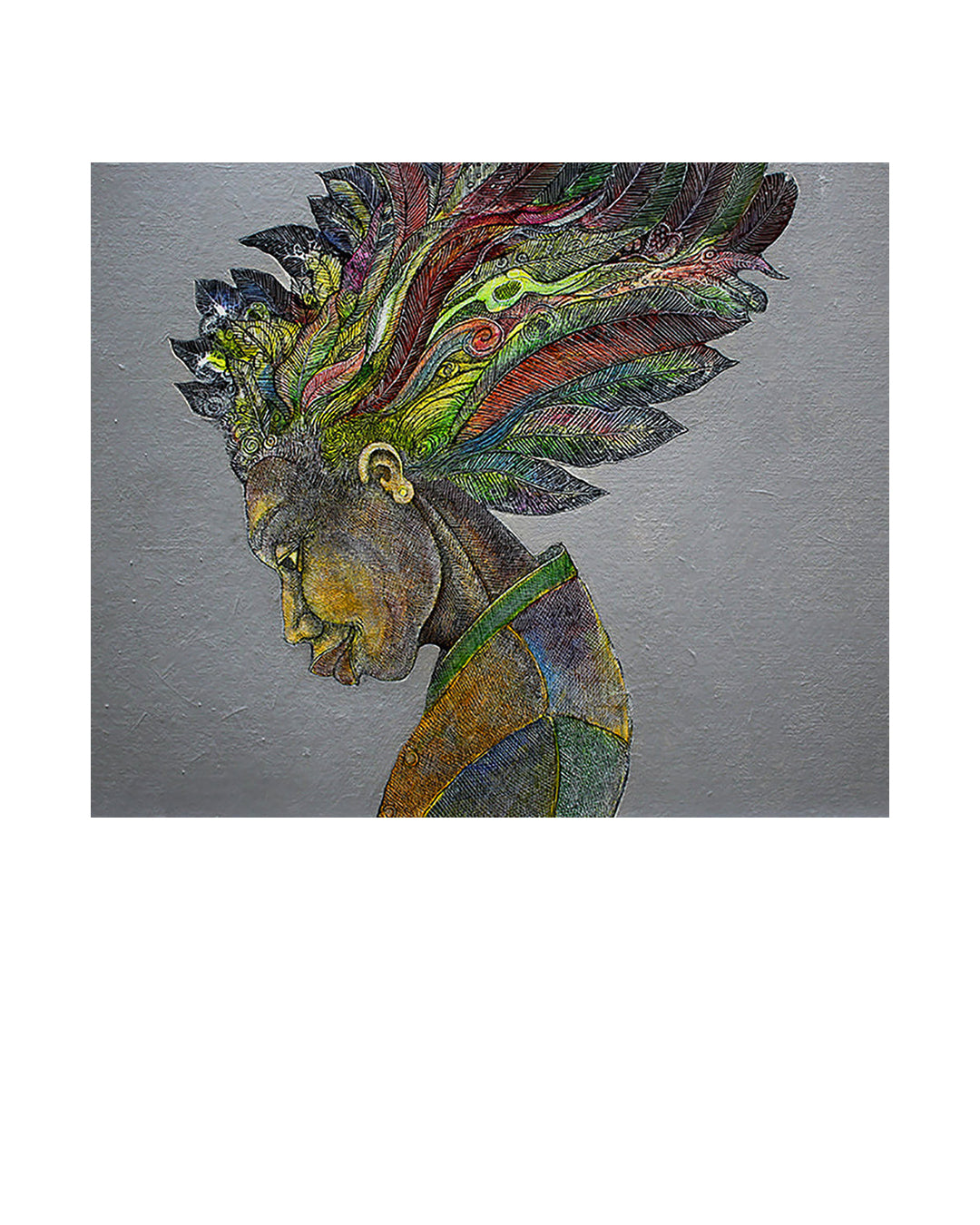 Feathered Hair — original artwork by Charles A. Bibbs
