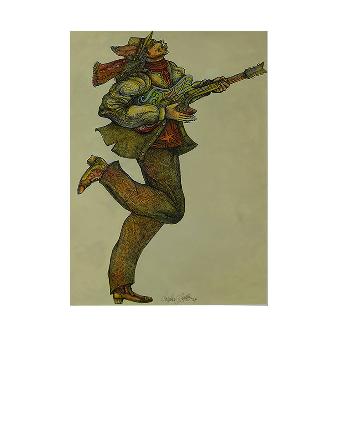 The Jazz Guitar — original artwork by Charles A. Bibbs