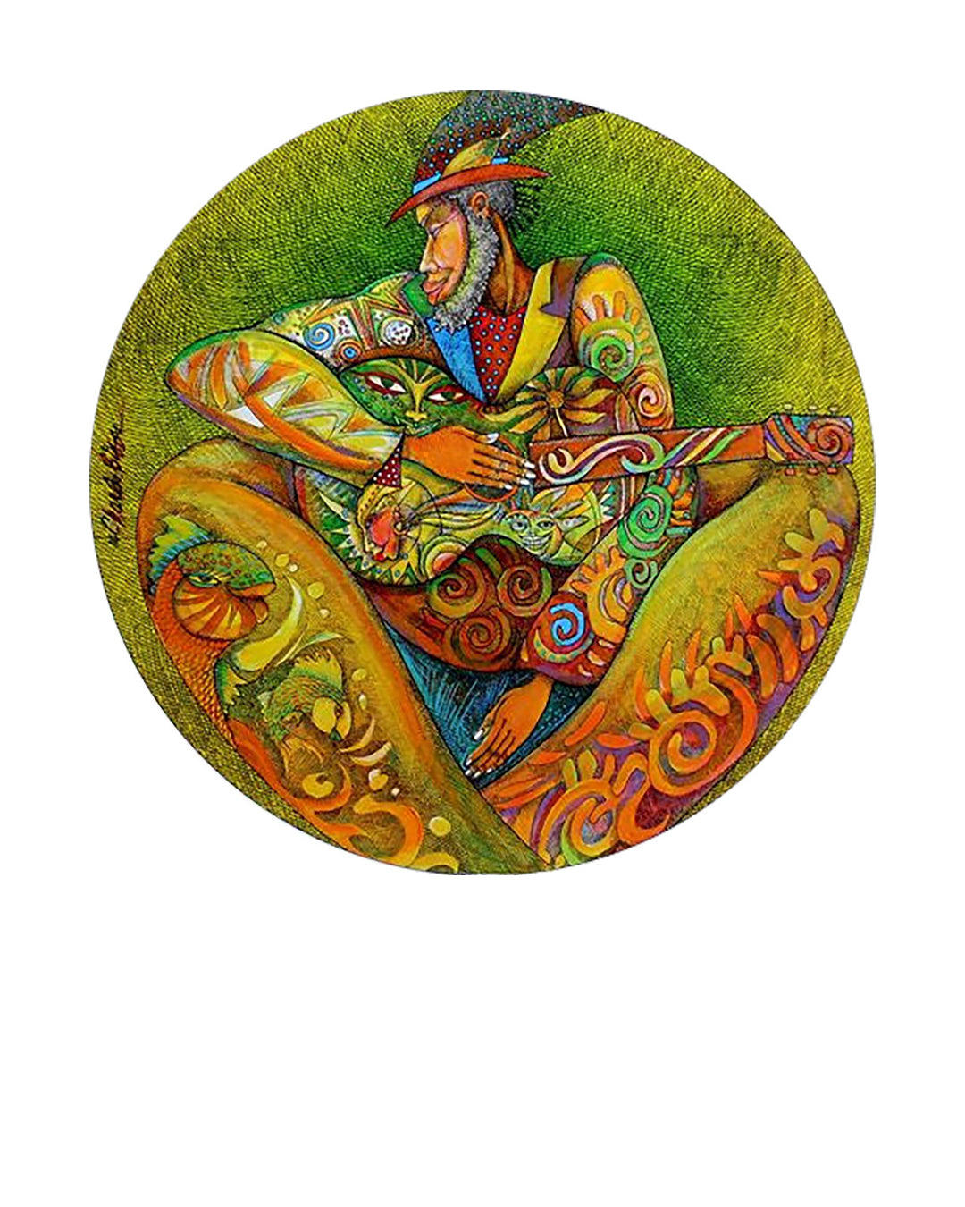 The Color Is Bluz (circle ??) — original artwork by Charles A. Bibbs