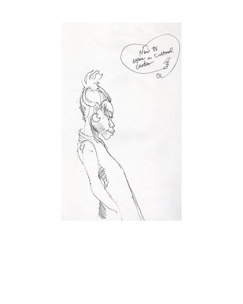 Girl With Crescent Earrings — original artwork by Charles A. Bibbs