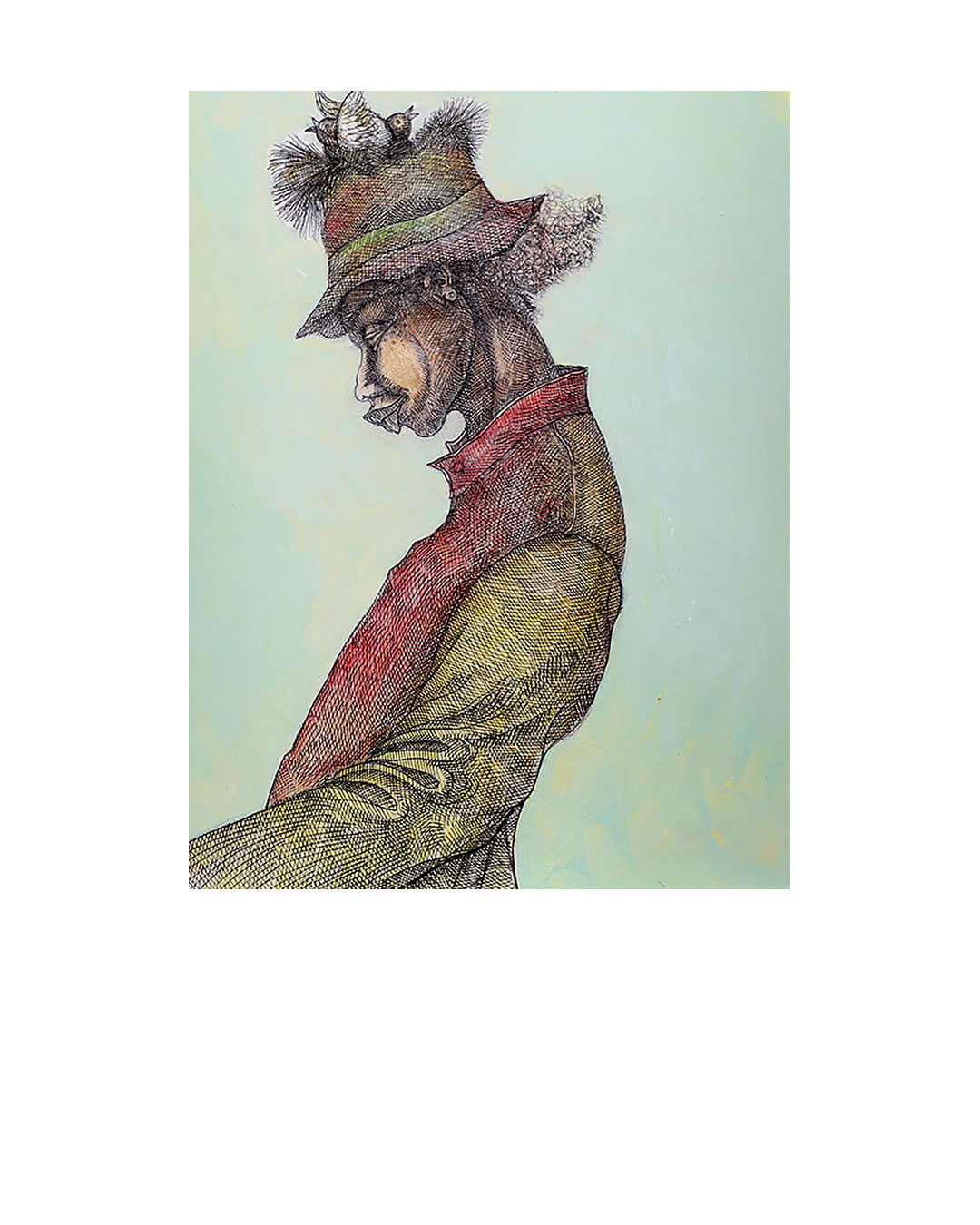 Bagman Bird Hat — original artwork by Charles A. Bibbs