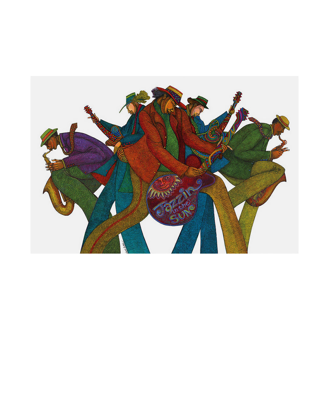 Jazzin In The Sun — original artwork by Charles A. Bibbs
