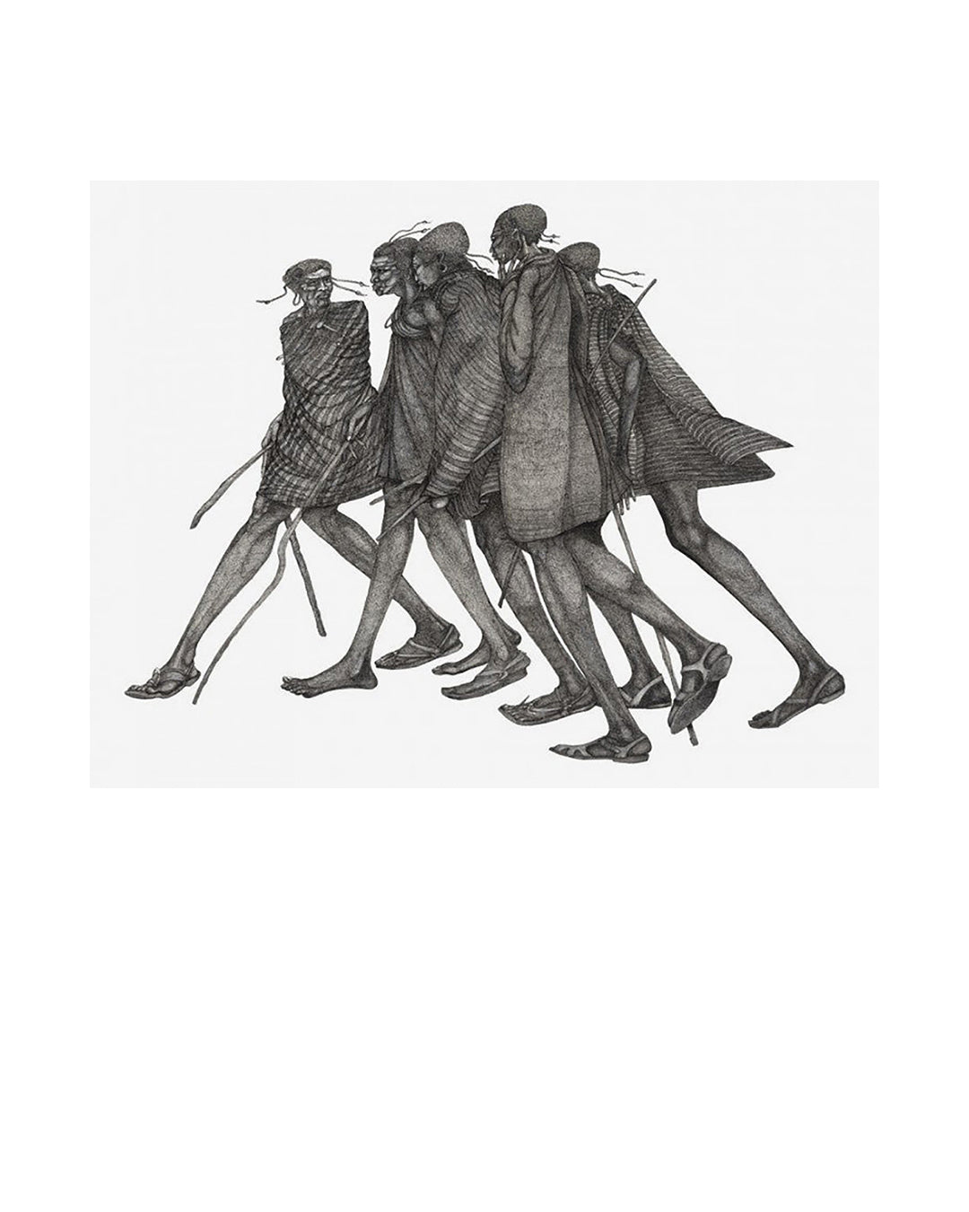 Herdsticks And Sandals — original artwork by Charles A. Bibbs