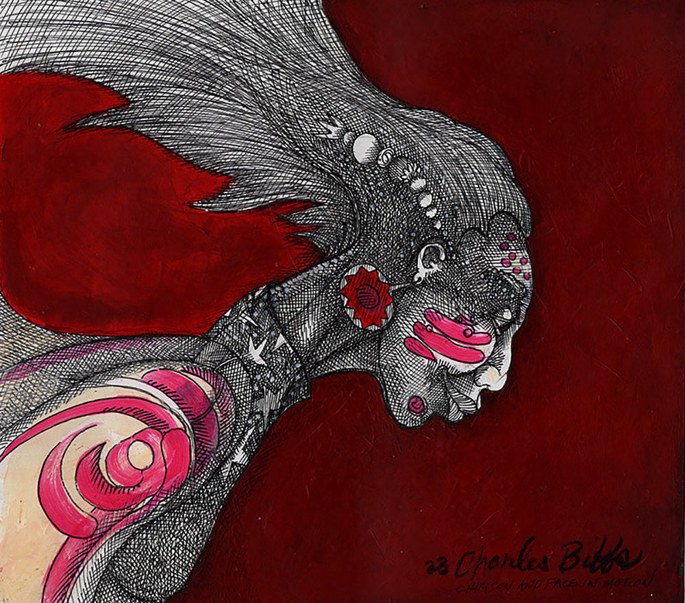 Detail of Crimson and Face In Motion by Charles A. Bibbs