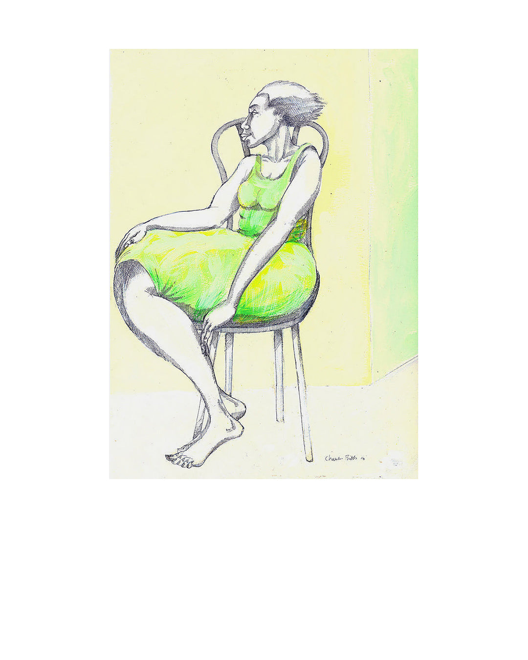 A Lady And A Chair — original artwork by Charles A. Bibbs