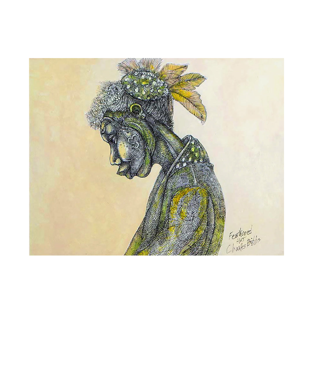 Feathered Hat — original artwork by Charles A. Bibbs