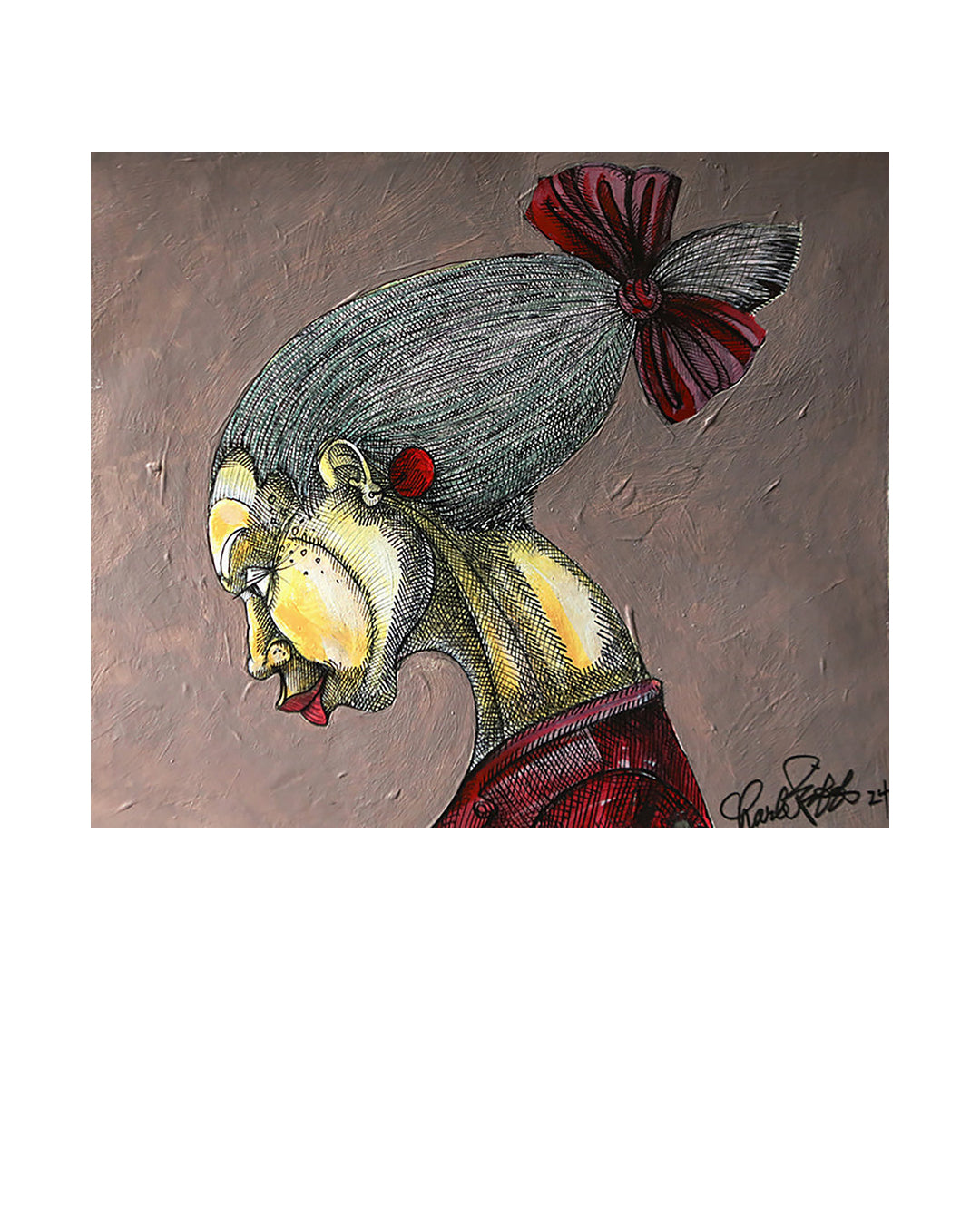 The Red Bow — original artwork by Charles A. Bibbs