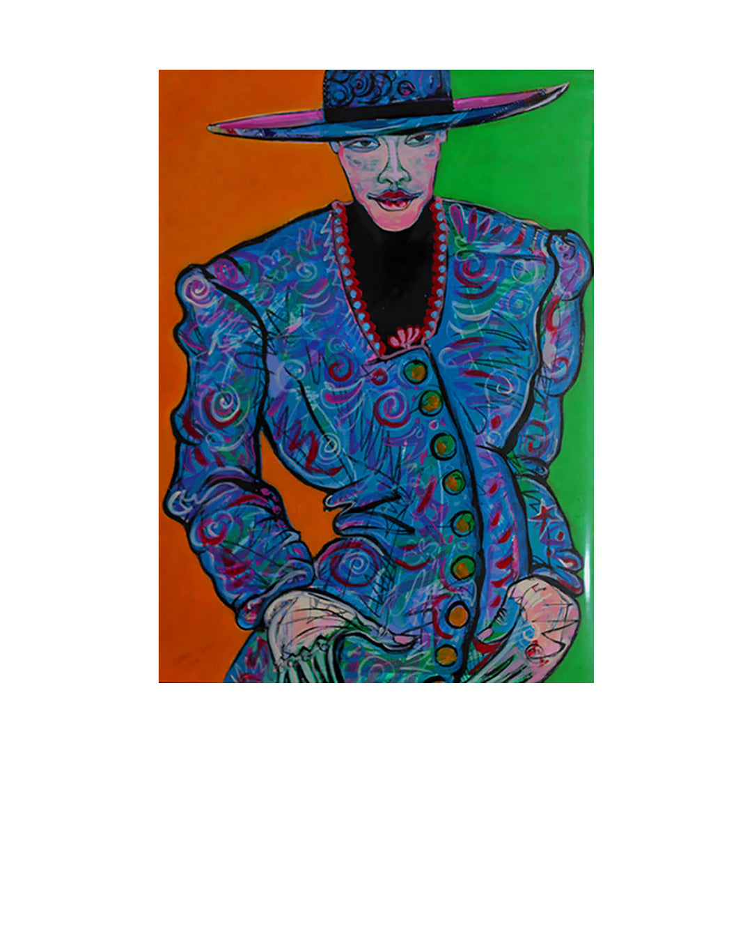 Big Blue Hat — original artwork by Charles A. Bibbs