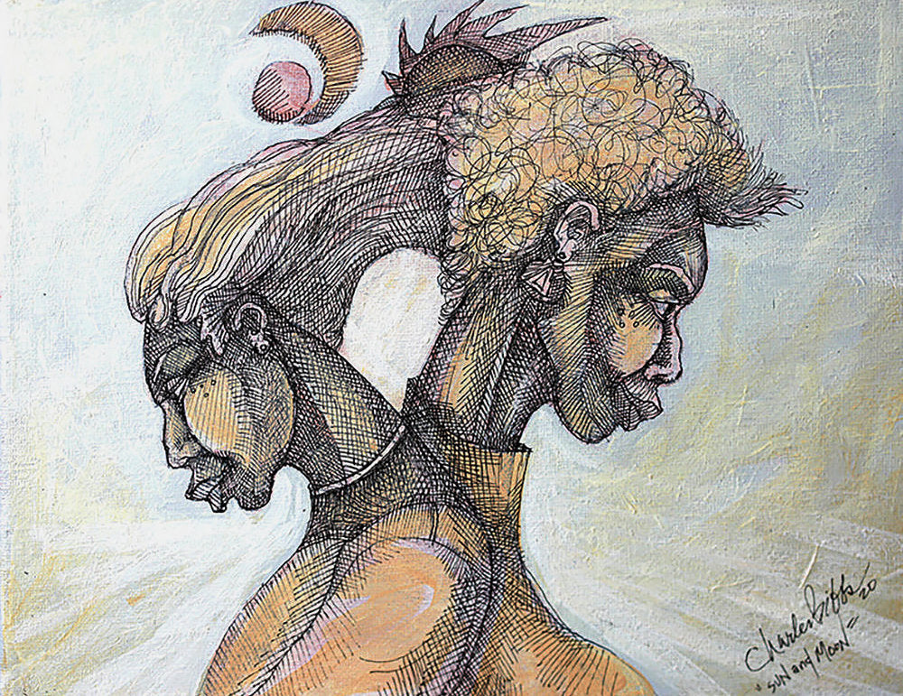 Detail of Sun and Moon by Charles A. Bibbs