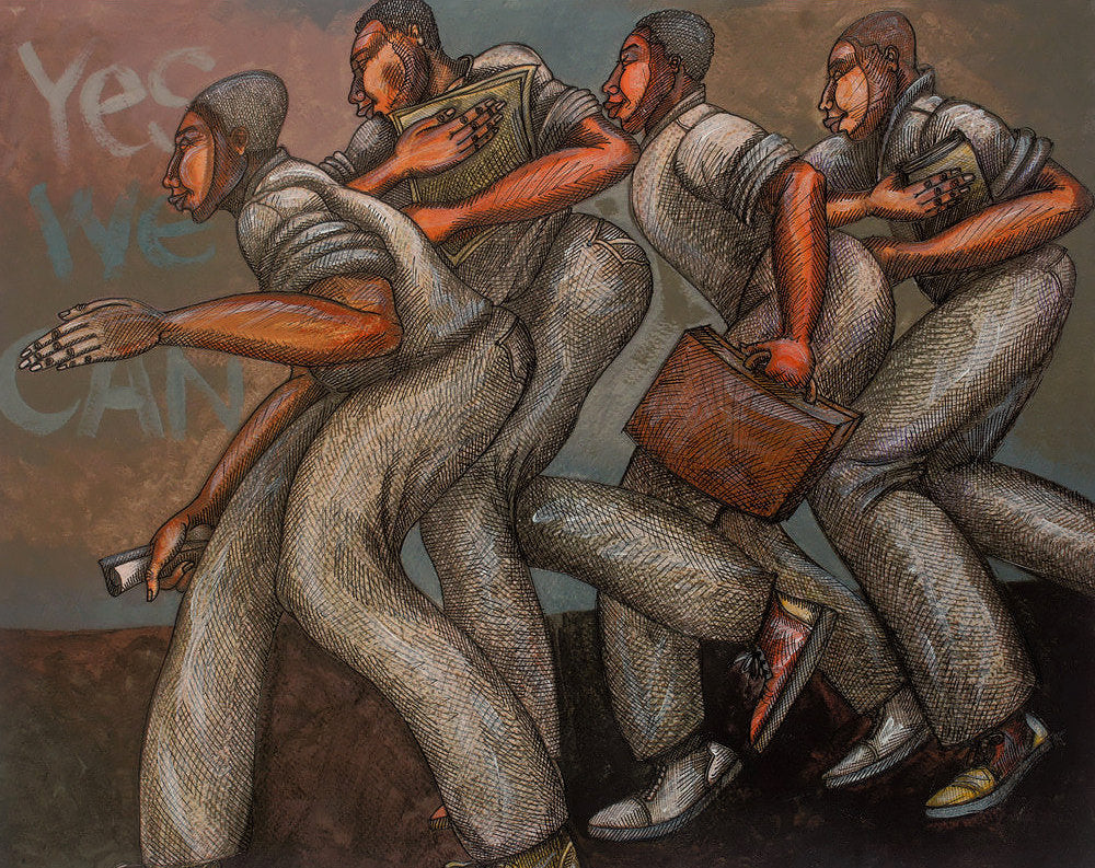 Detail of Men Doing It Well by Charles A. Bibbs