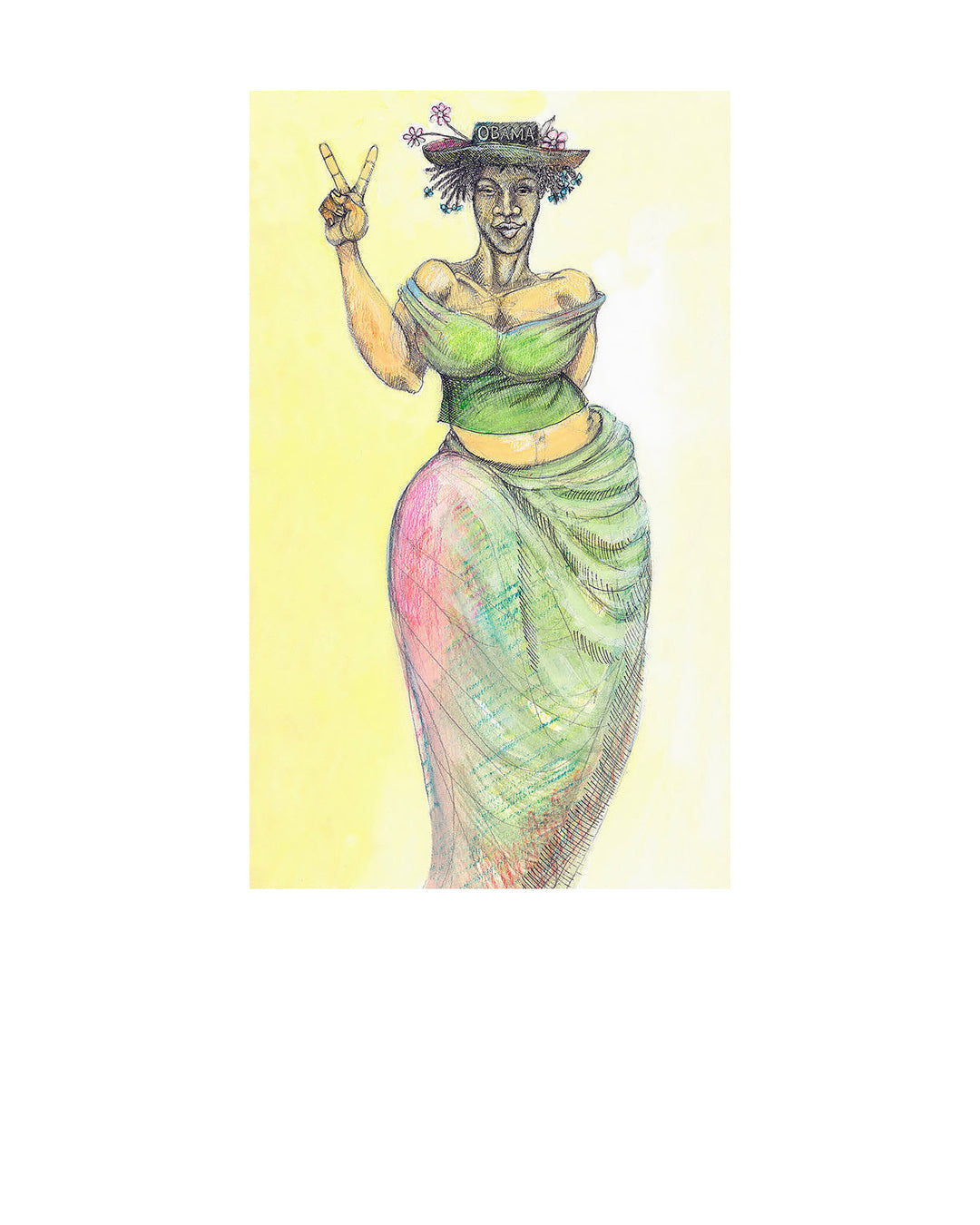Obama Mama 2 — original artwork by Charles A. Bibbs