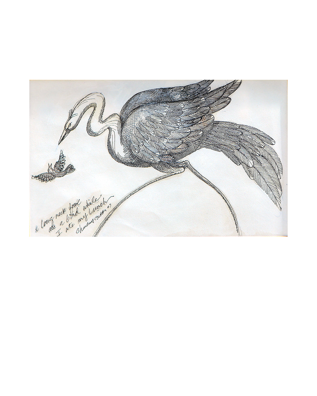 Long Neck Fowl — original artwork by Charles A. Bibbs