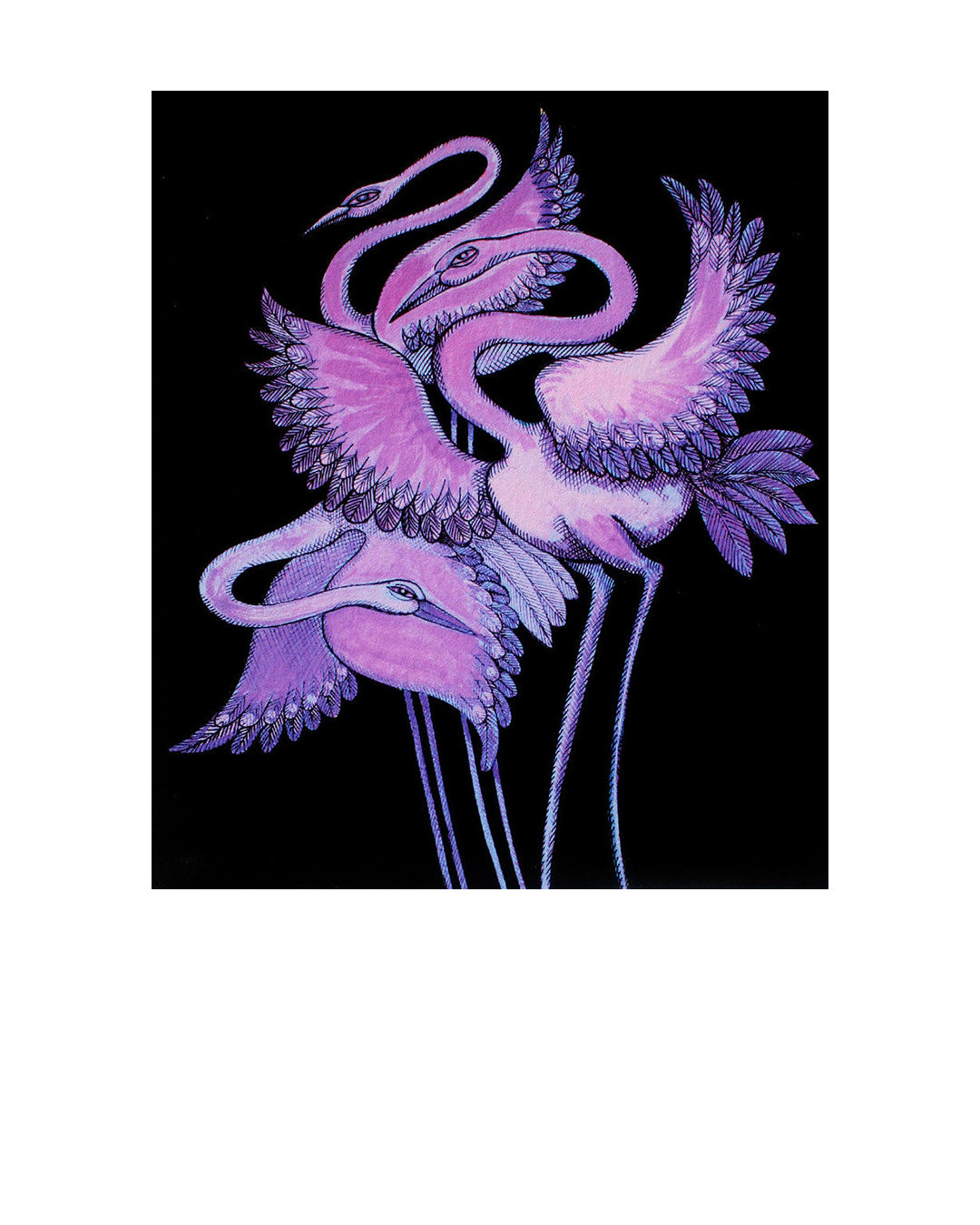 Purple Long Leg Birds — original artwork by Charles A. Bibbs