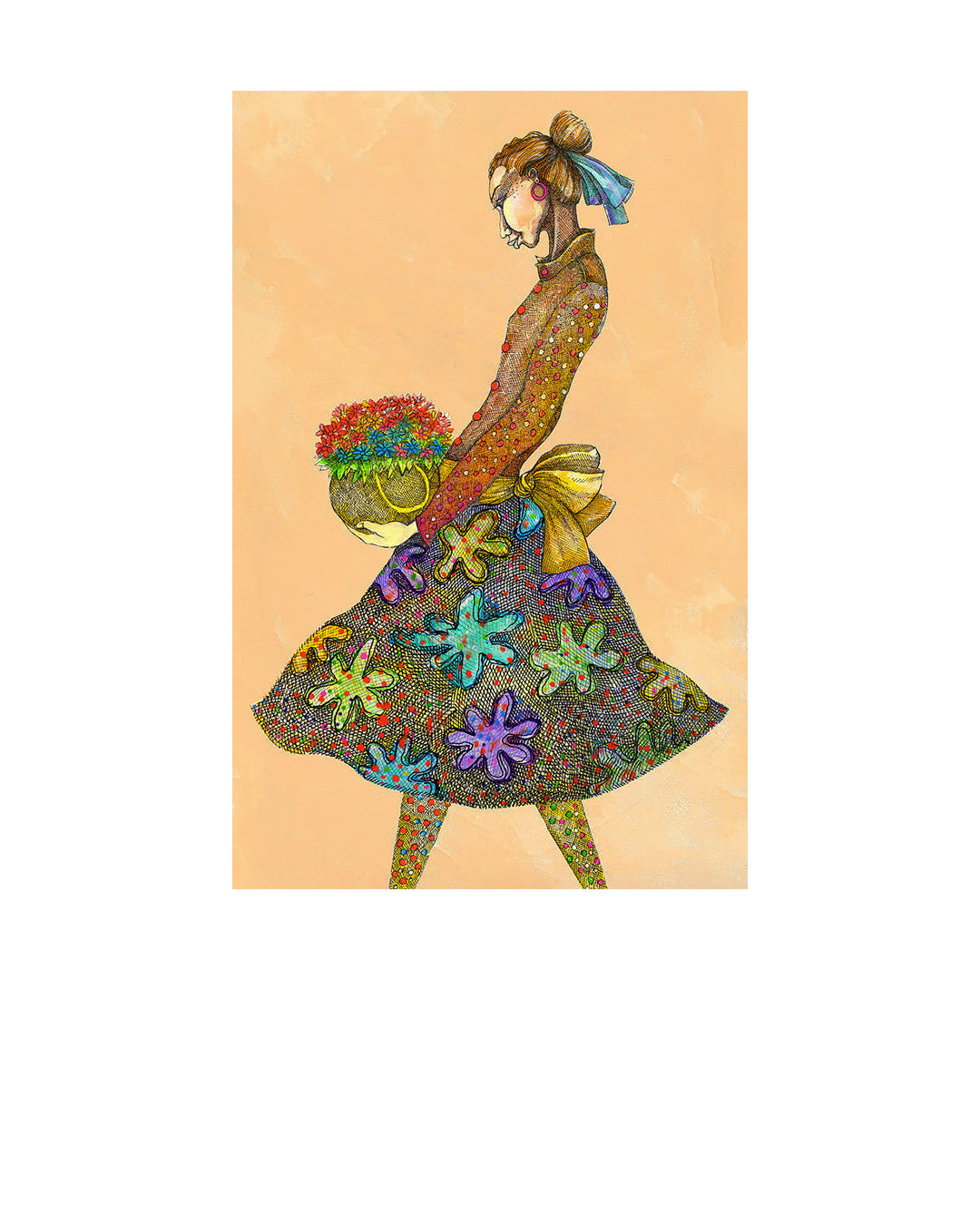 Girl With Daisies — original artwork by Charles A. Bibbs