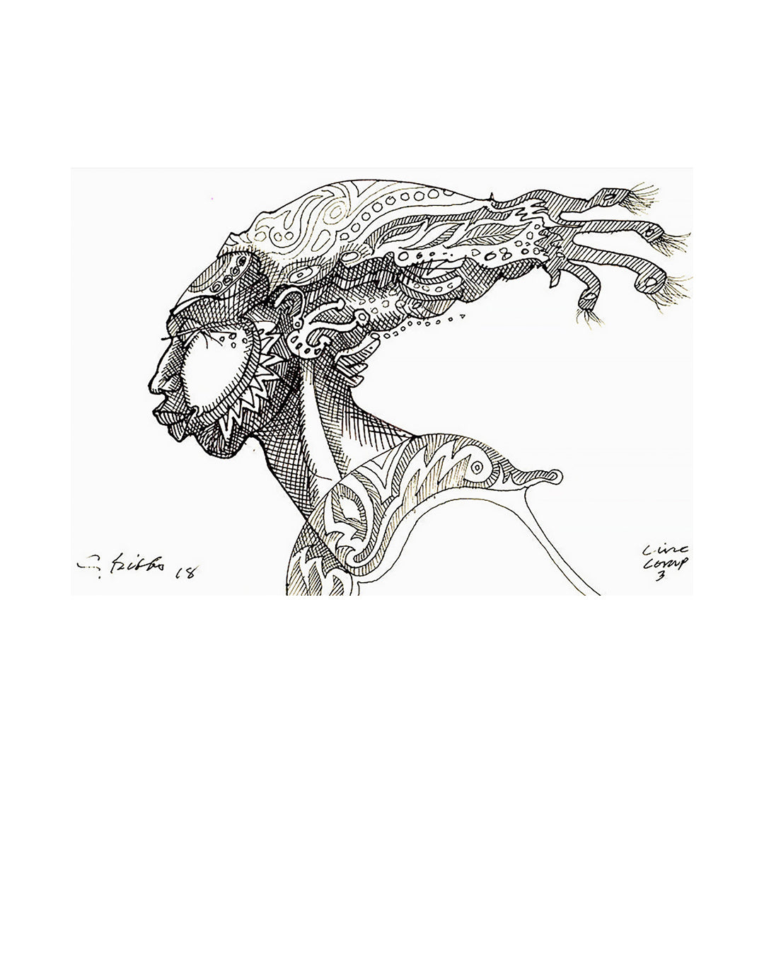 Line Composition #3 — original artwork by Charles A. Bibbs