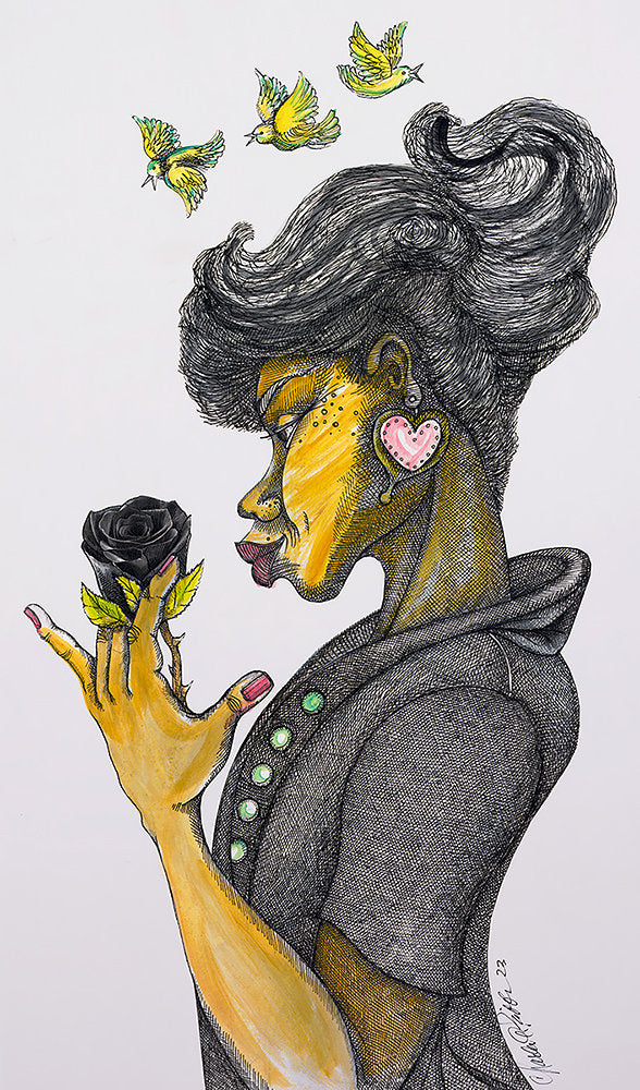 Detail of Black Rose by Charles A. Bibbs