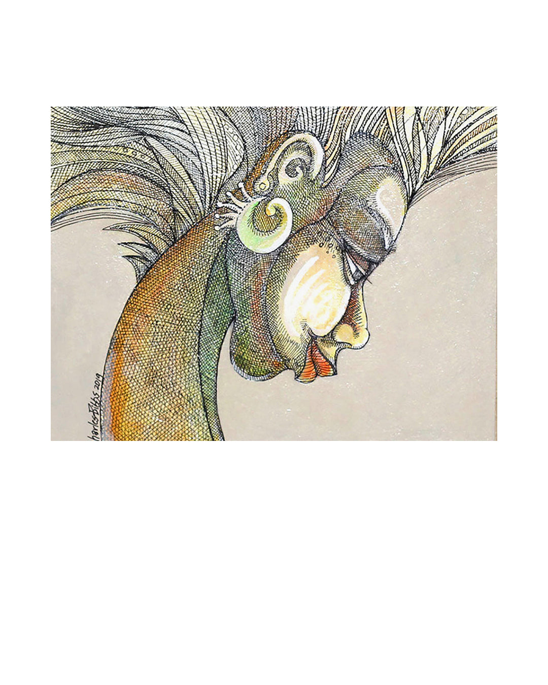 Woman With White Hair — original artwork by Charles A. Bibbs