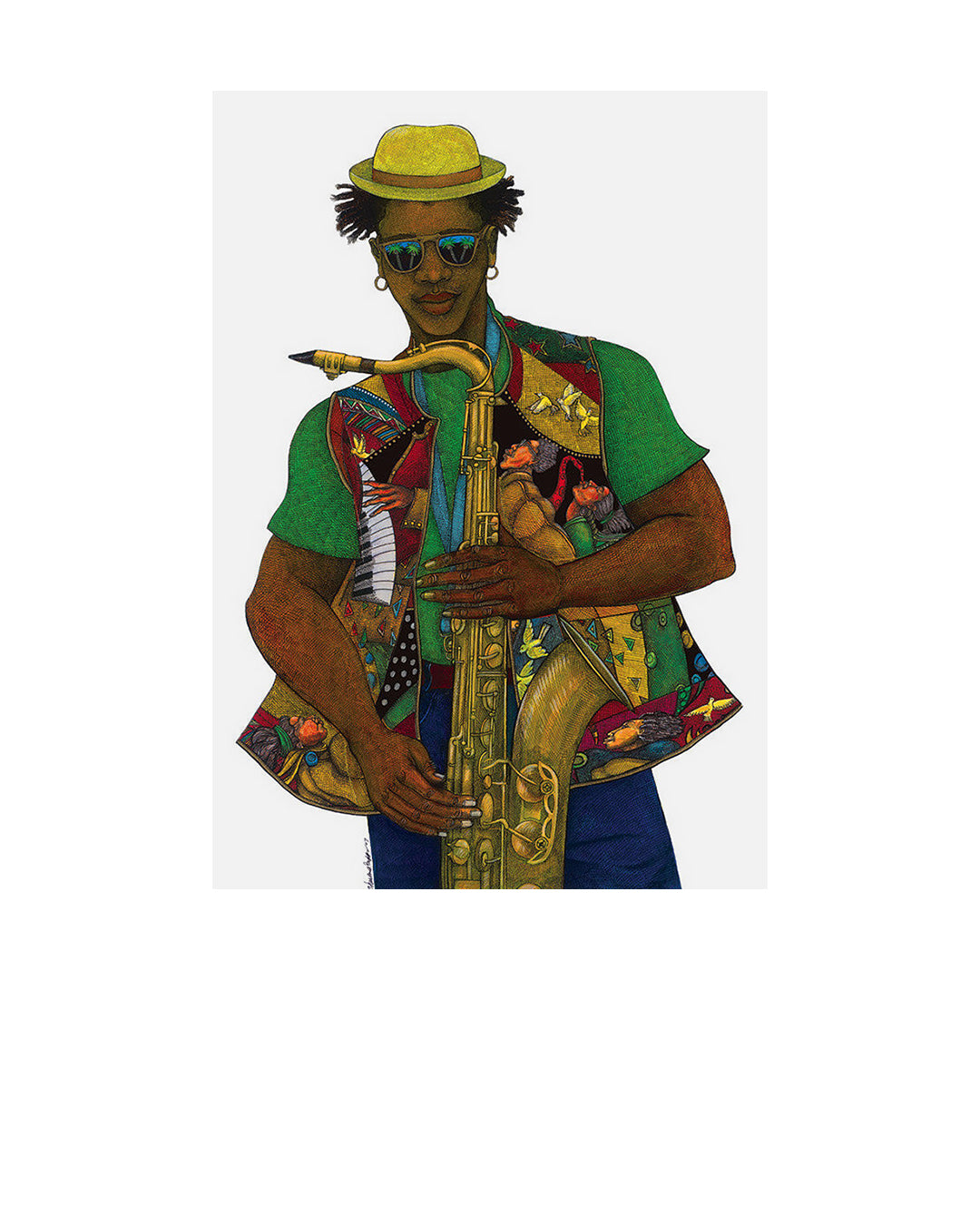 Jazzin On The Beach — original artwork by Charles A. Bibbs