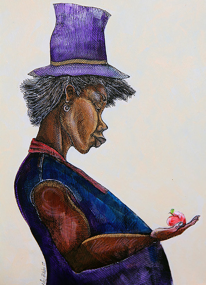 Detail of Lady And Her Peach by Charles A. Bibbs