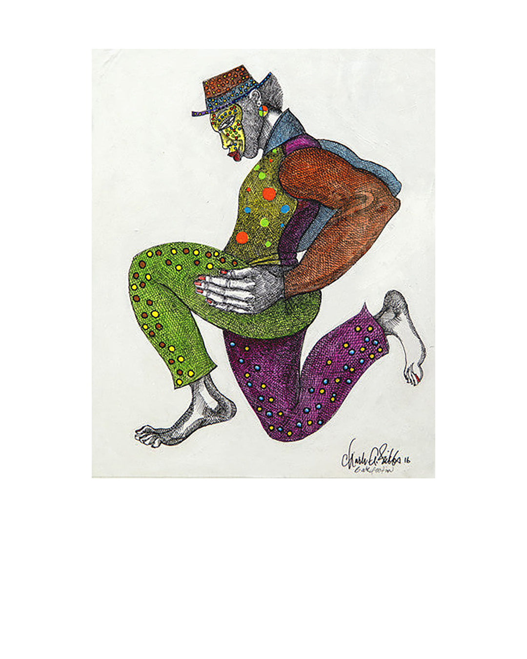 Barefootin — original artwork by Charles A. Bibbs