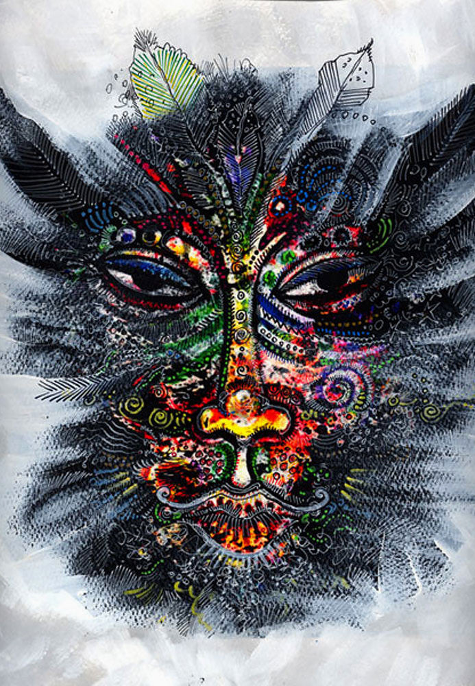 Detail of Mask #2 Collaboration by Charles A. Bibbs