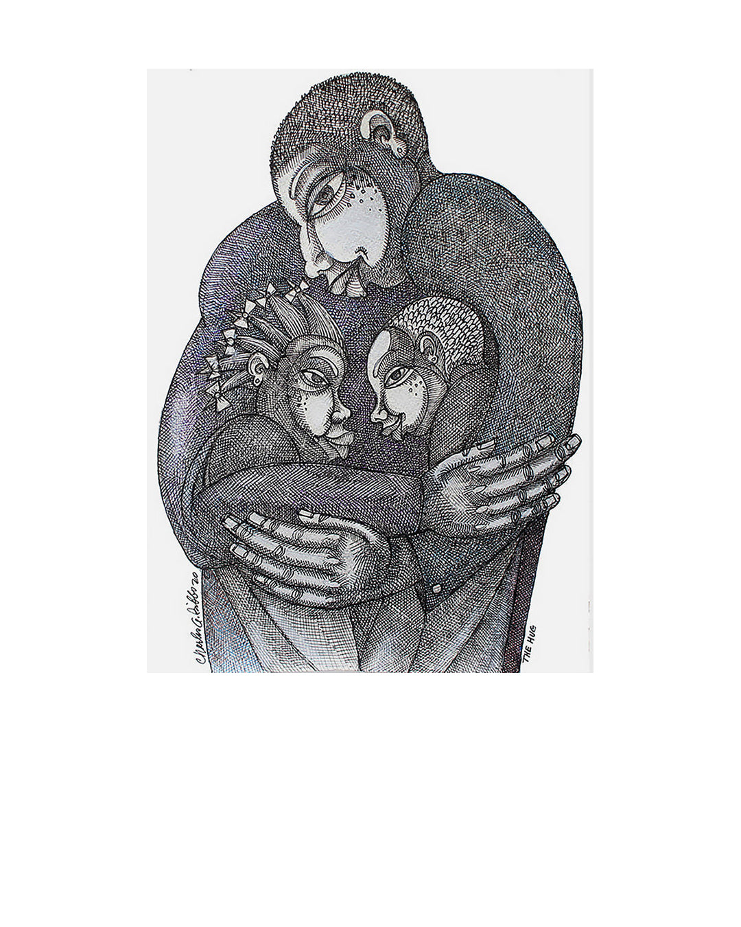 The Hug — original artwork by Charles A. Bibbs