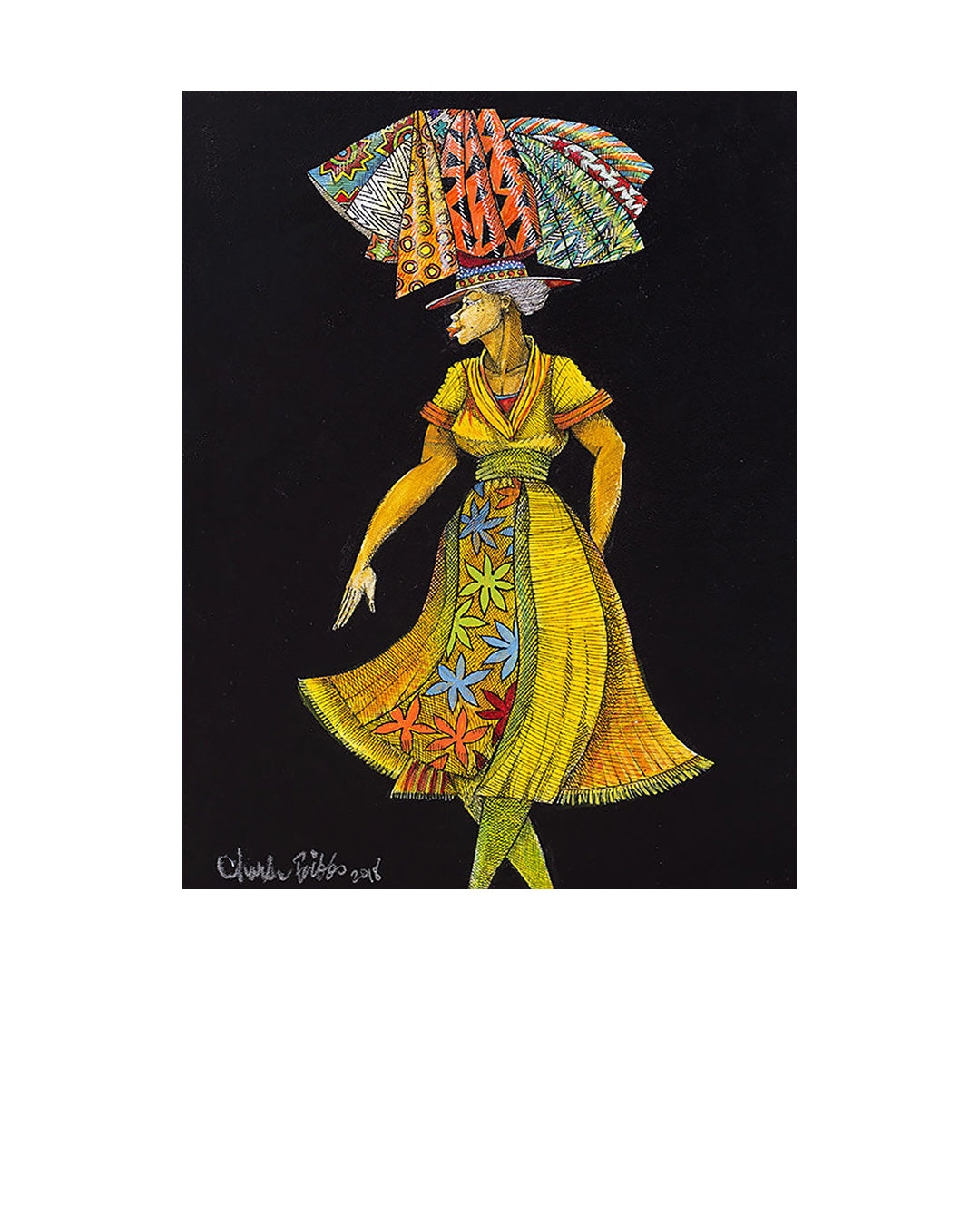 Lady And Her Garments — original artwork by Charles A. Bibbs