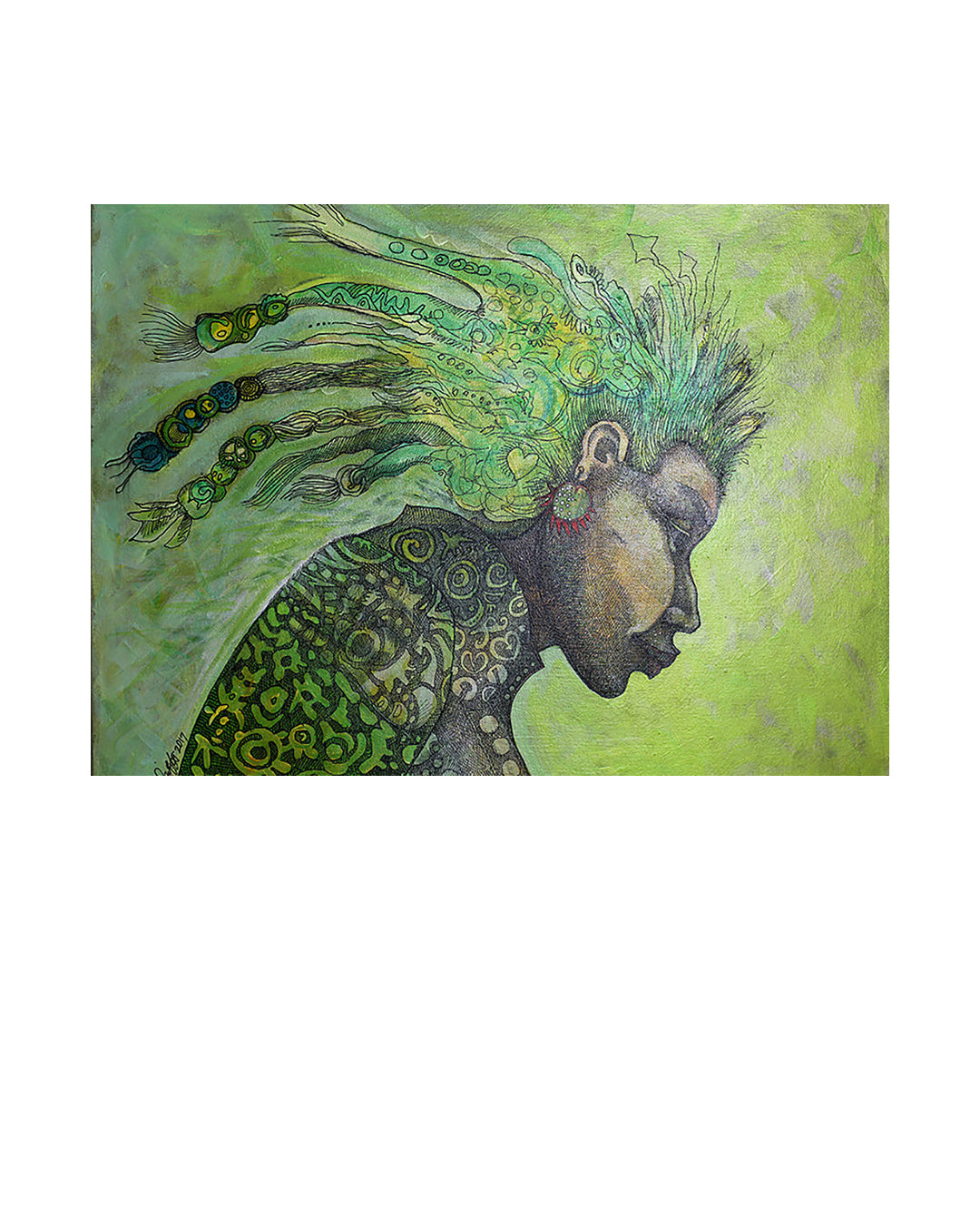 I Dream In Green — original artwork by Charles A. Bibbs