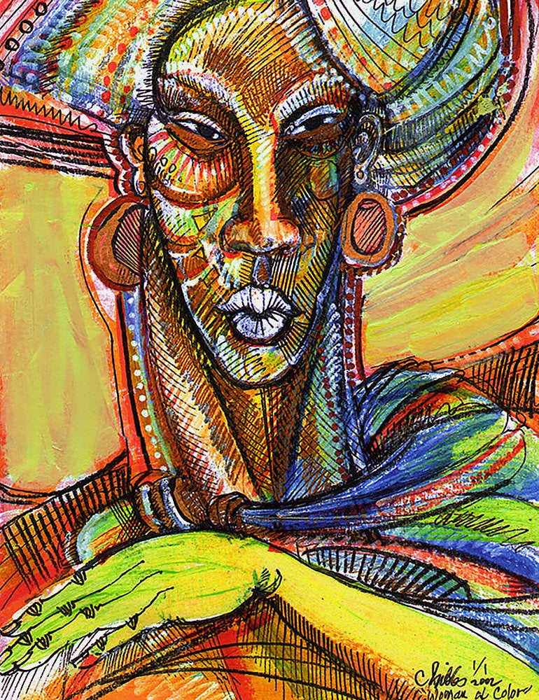 Detail of Woman Of Color by Charles A. Bibbs