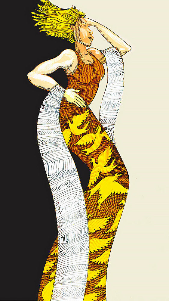 Detail of Yellow Lady by Charles A. Bibbs