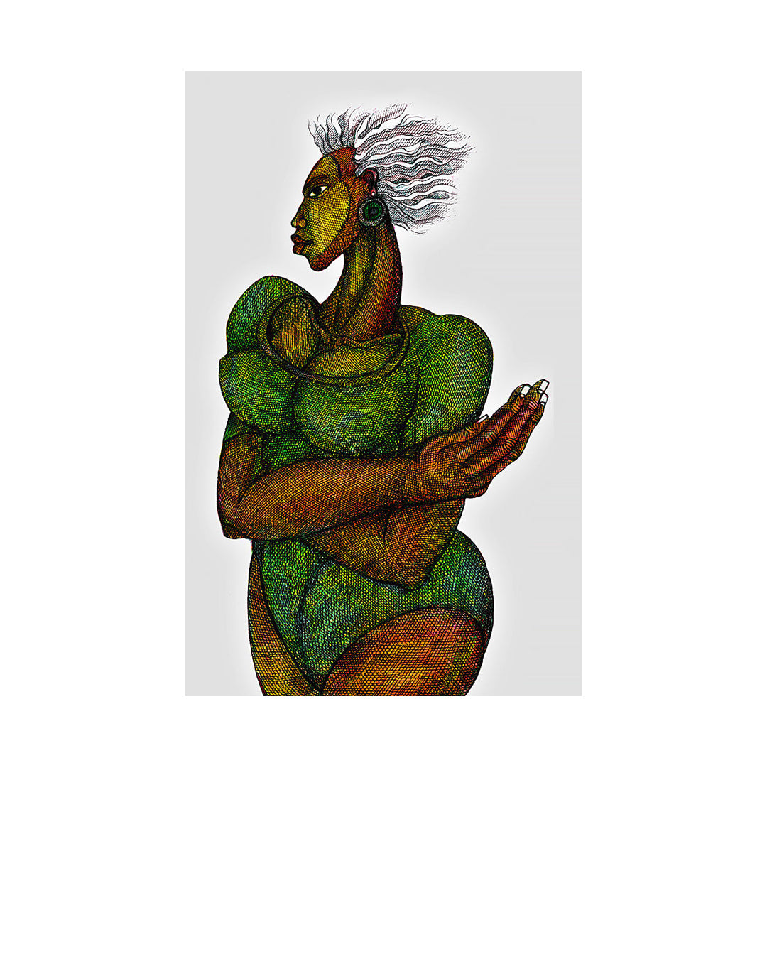Woman With White Hair #2 — original artwork by Charles A. Bibbs