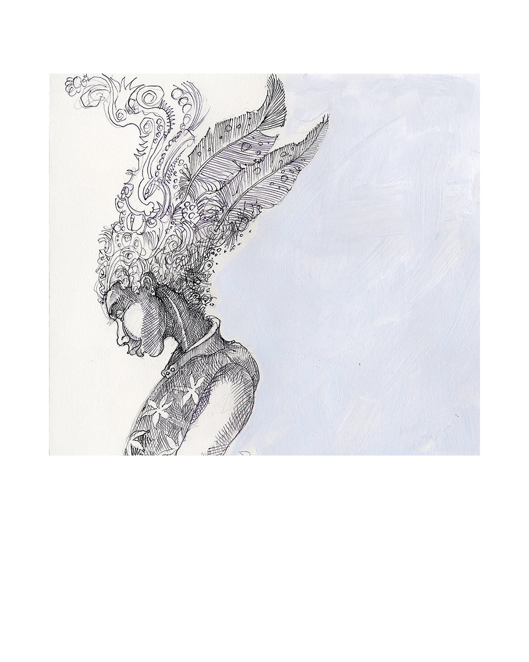 Feathered Hair II — original artwork by Charles A. Bibbs