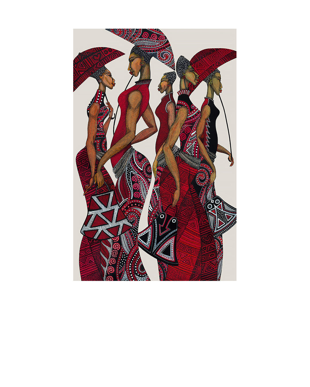 Parasol Red — original artwork by Charles A. Bibbs